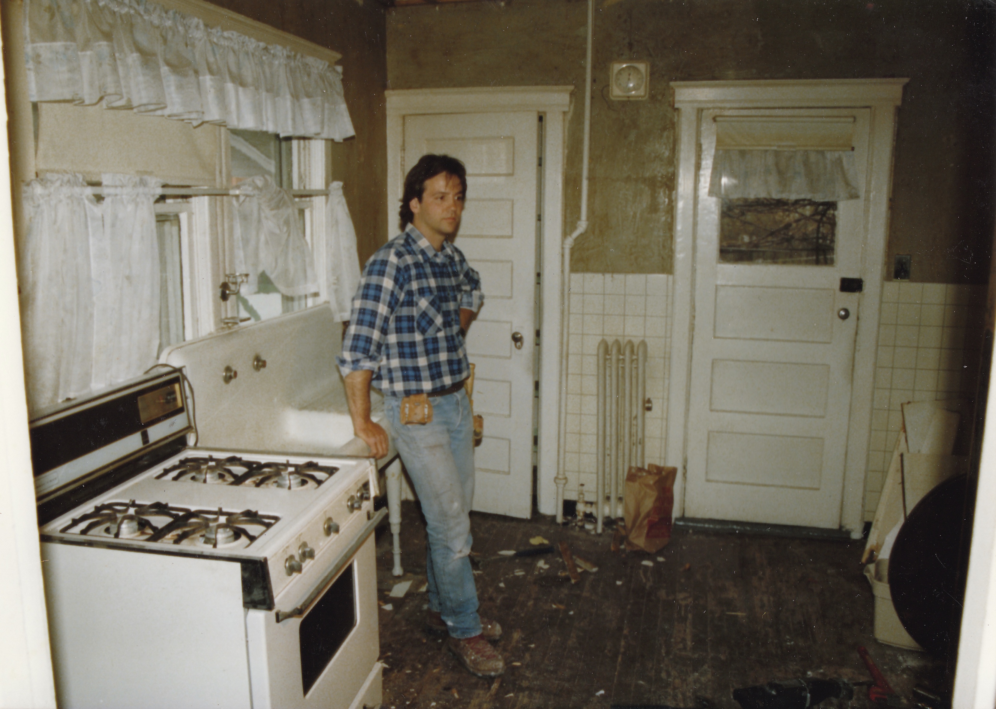 Joe Shadel on a job site in the early days of his career